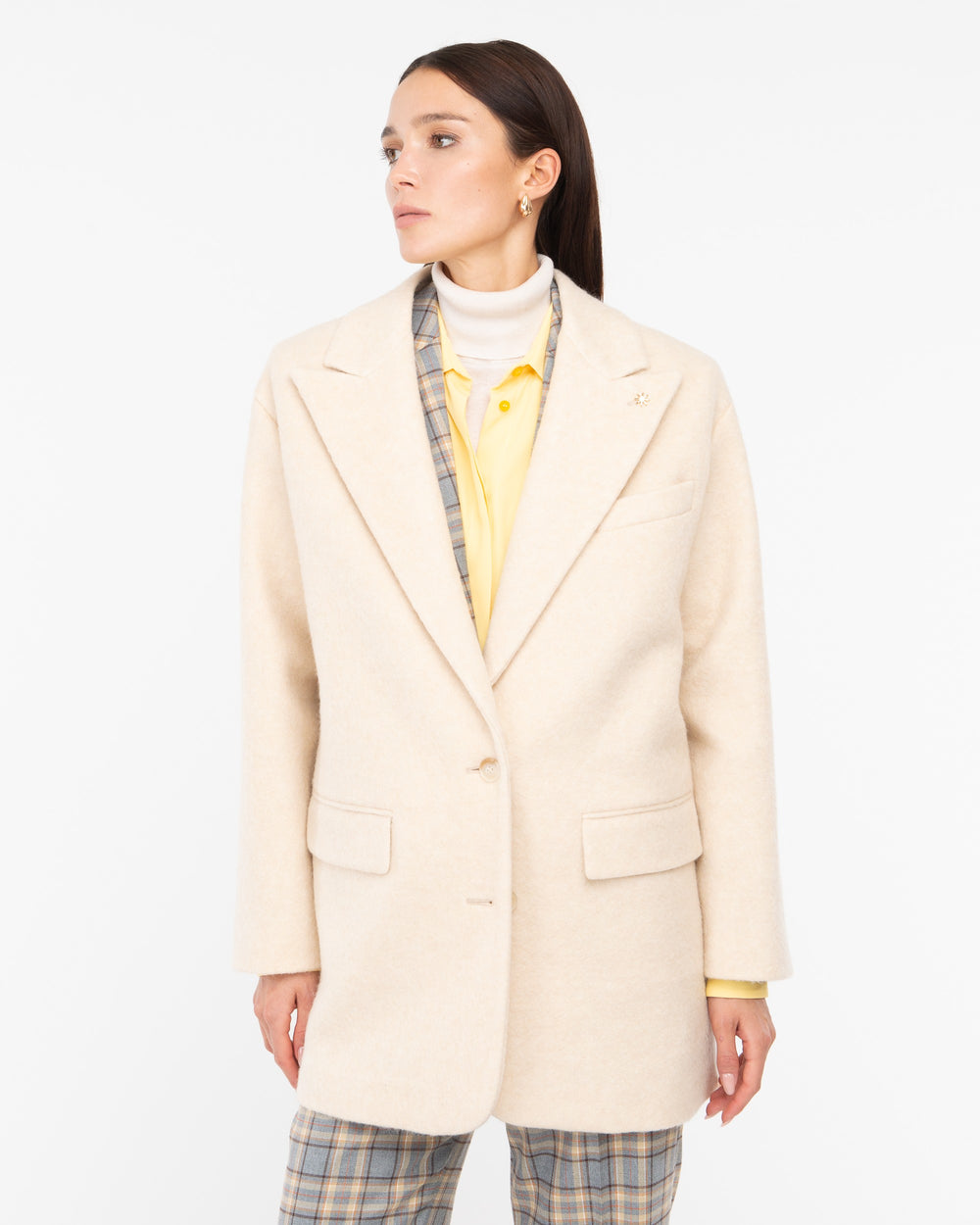 beige wool blend cloth jacket