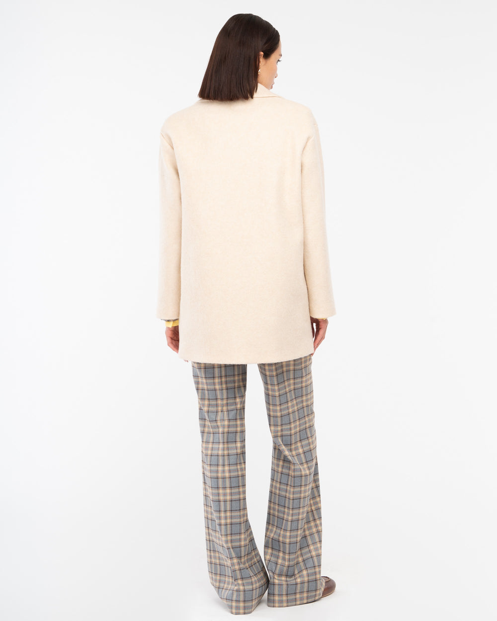 beige wool blend cloth jacket