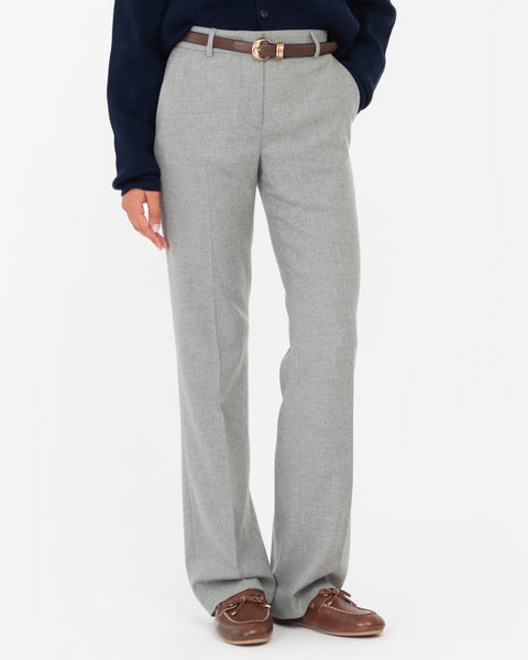 gray wool blend flannel trousers