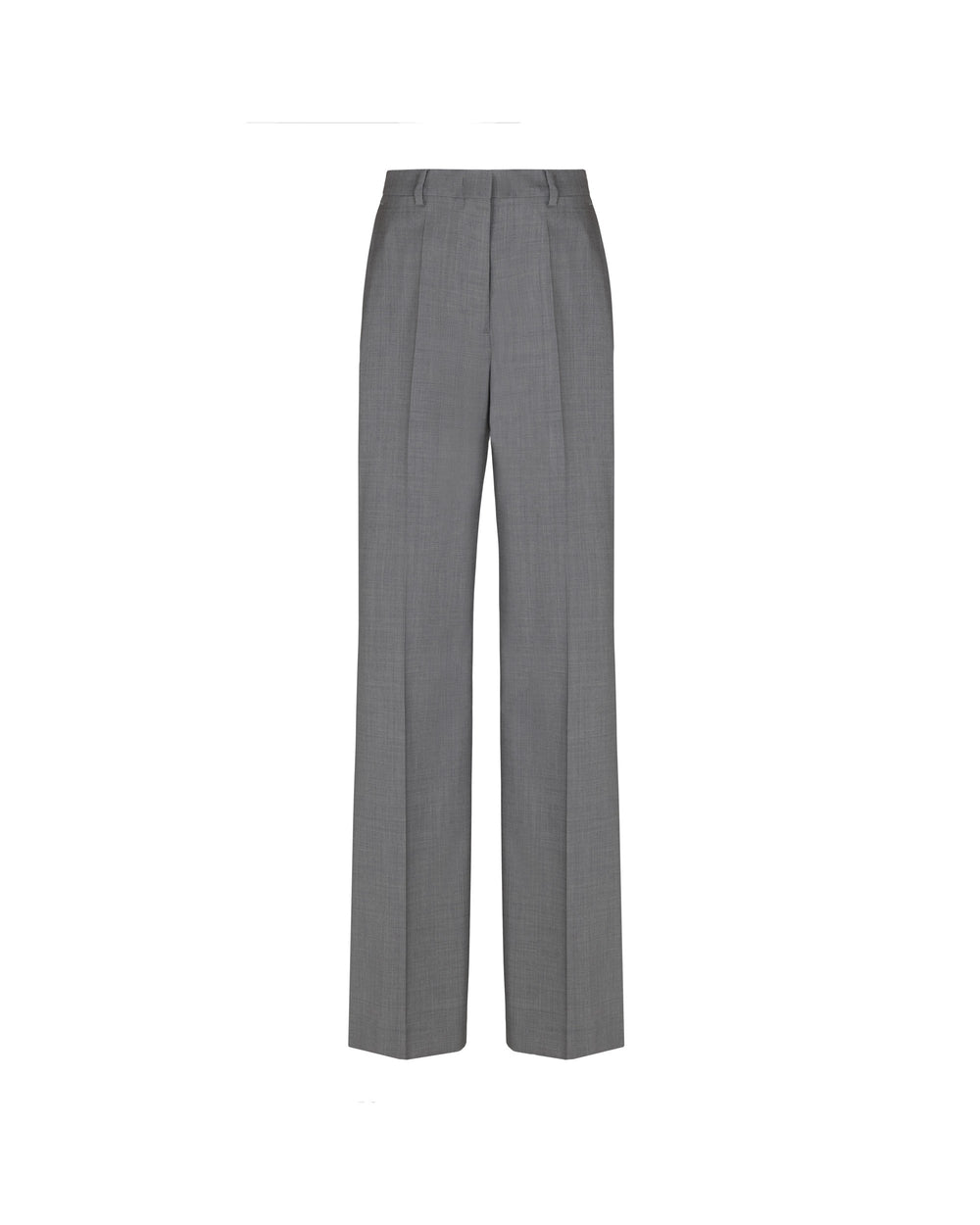 gray wool flared trousers