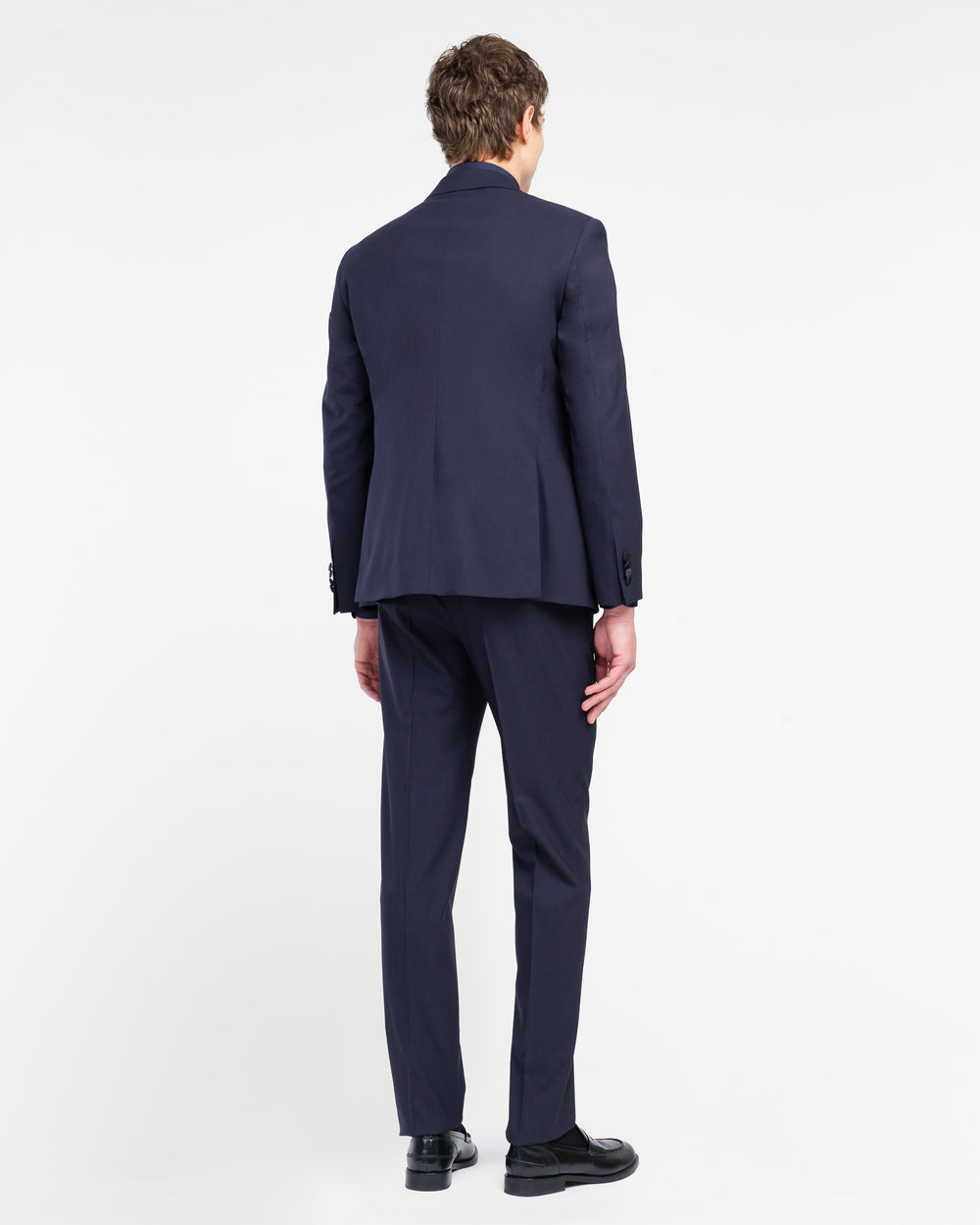 blue slim fit suit in cool stretch wool