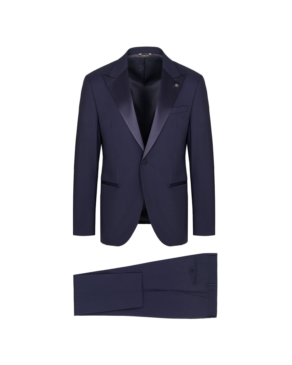 blue slim fit suit in cool stretch wool