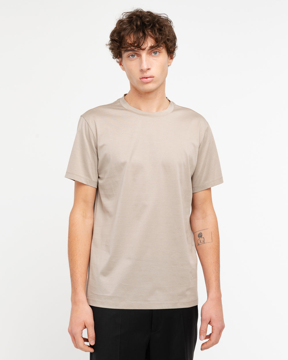 beige cotton jersey t-shirt