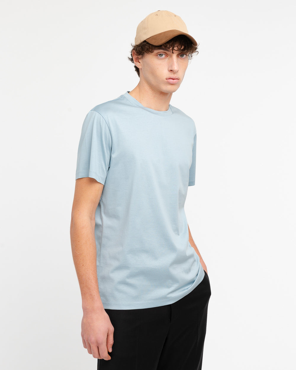 sky blue cotton jersey t-shirt