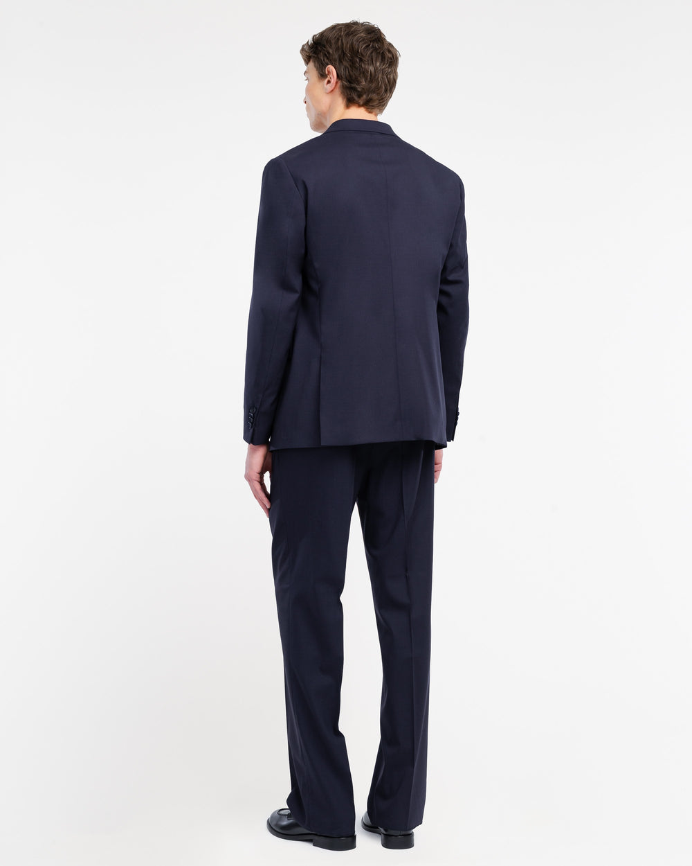 blue relaxed fit cool stretch wool suit