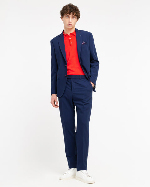 light blue slim fit stretch viscose blend suit