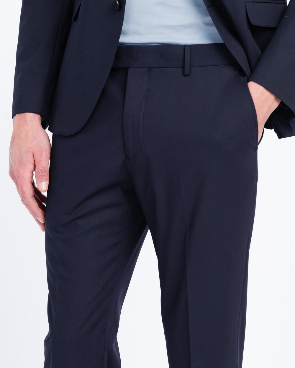 blue slim fit stretch viscose blend suit