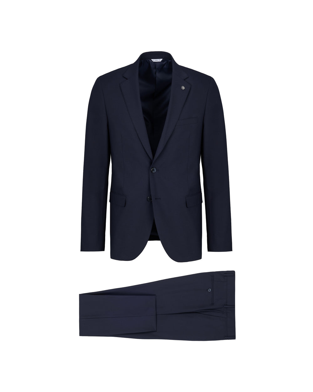 blue slim fit stretch viscose blend suit