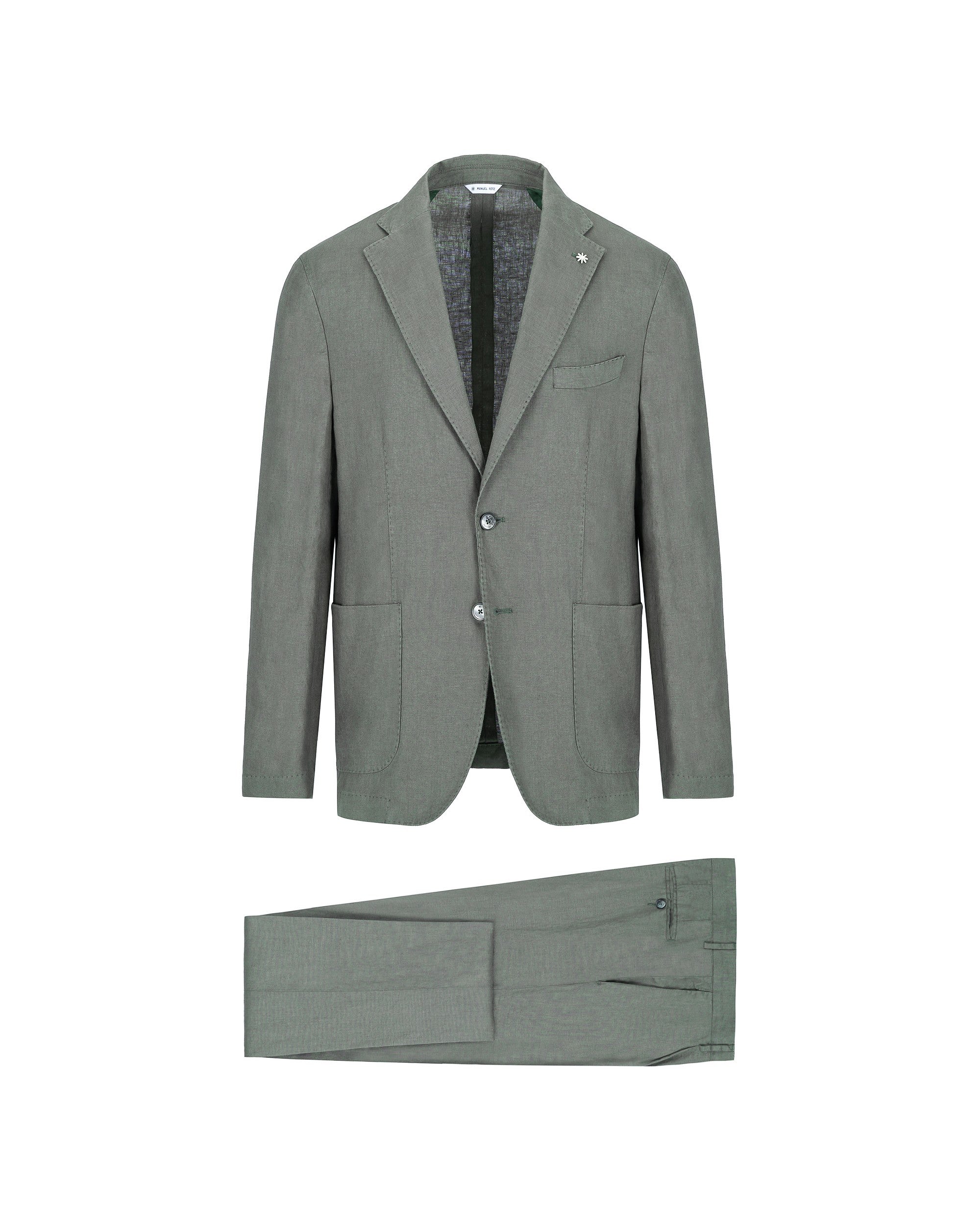 manuel ritz ジャケット green washed linen suit - Manuel Ritz Official