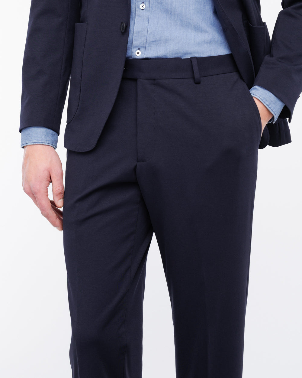 blue slim fit stretch milano stitch suit