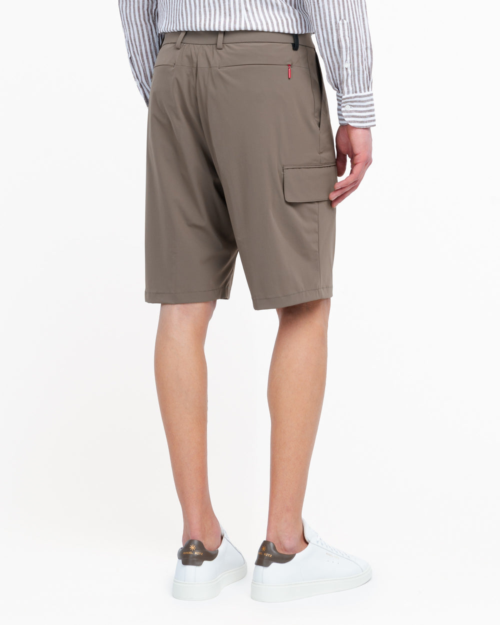 brown technical stretch cargo bermuda shorts