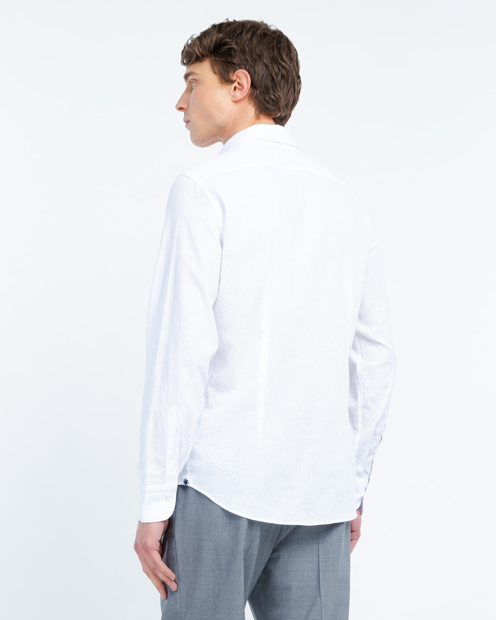 white washed cotton linen shirt