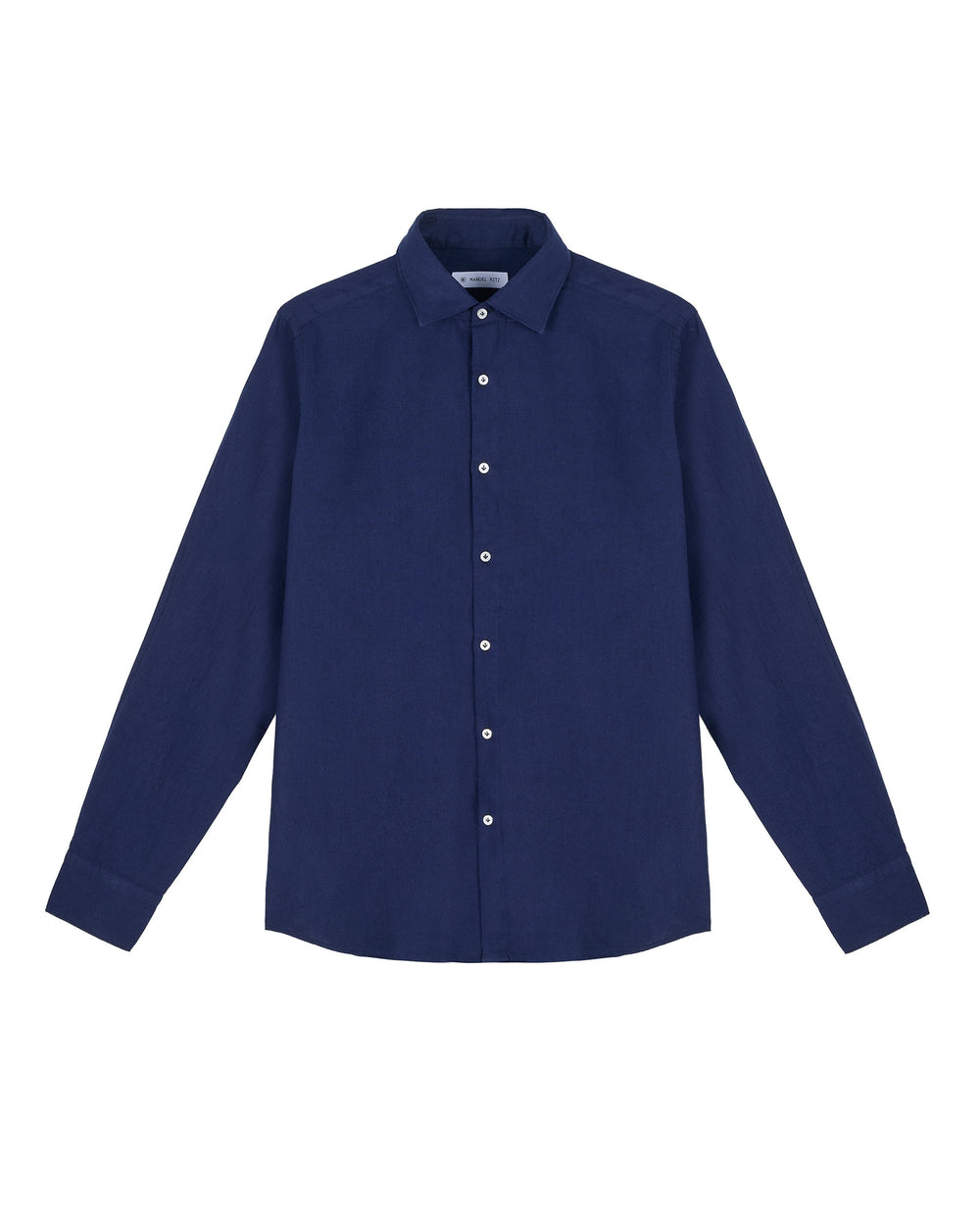blue washed cotton linen shirt