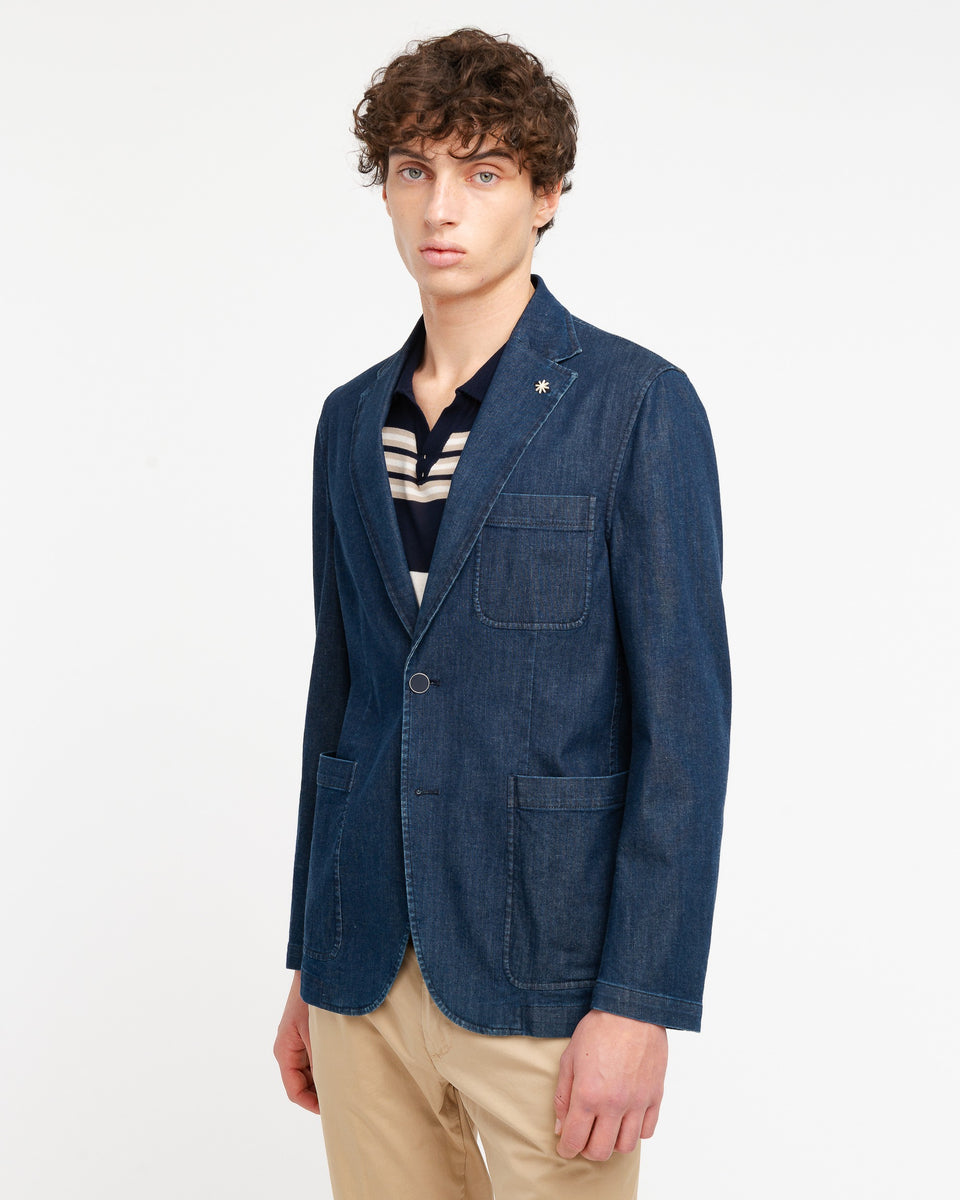 blue denim blazer - Manuel Ritz Official