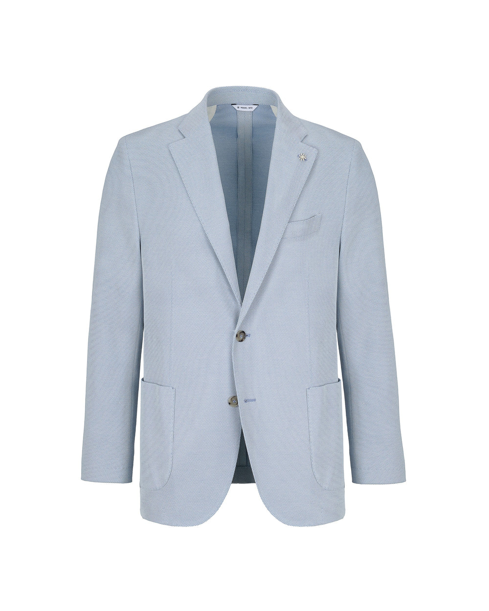 sky blue cotton pique` jersey blazer