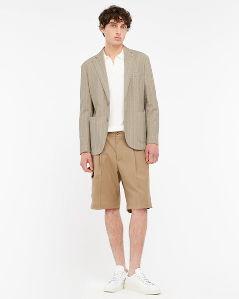 beige nuvola striped blazer in cotton blend jersey