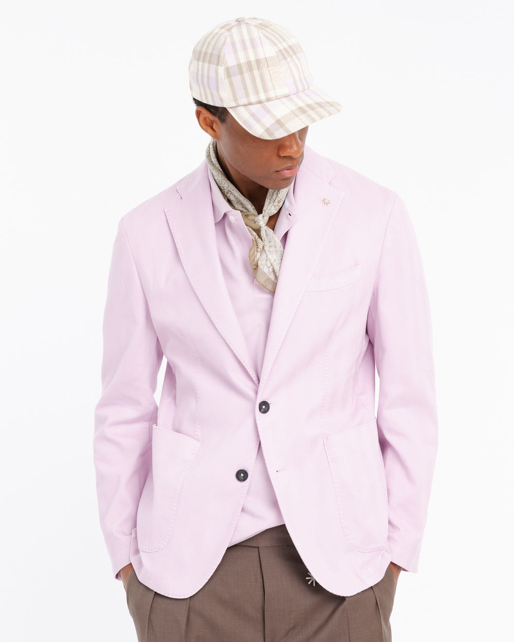pink nuvola chevron stretch cotton blazer