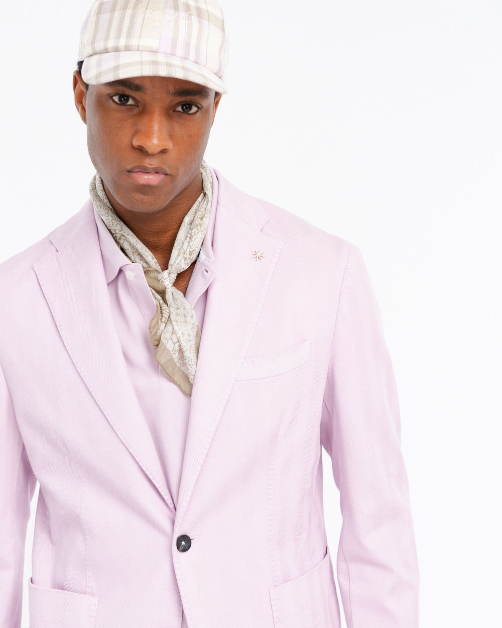 pink nuvola chevron stretch cotton blazer