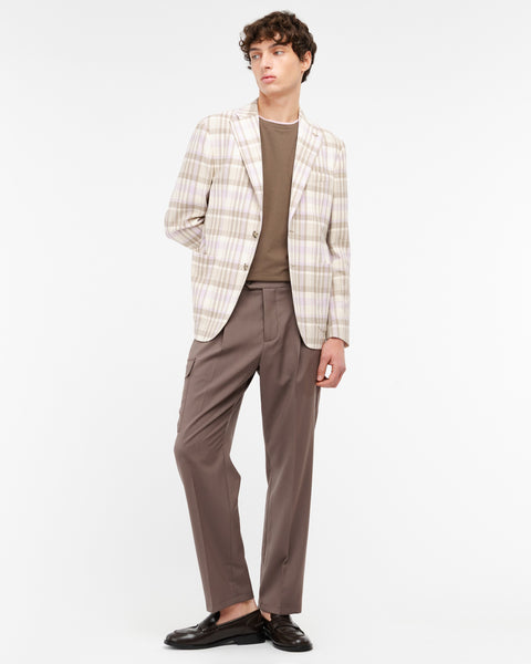 beige nuvola blazer in cotton blend check