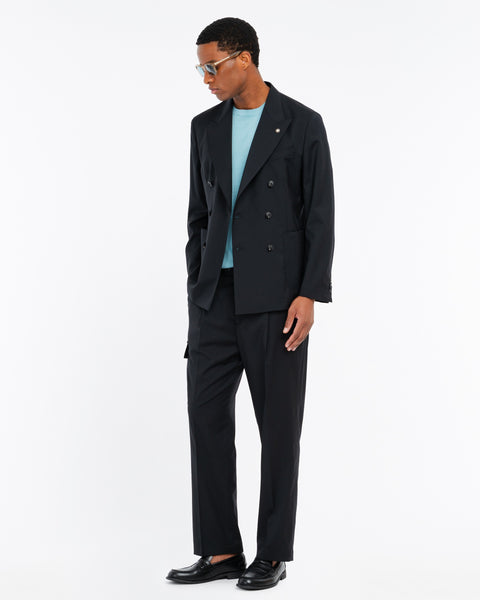 black nuvola stretch cool wool double breasted blazer