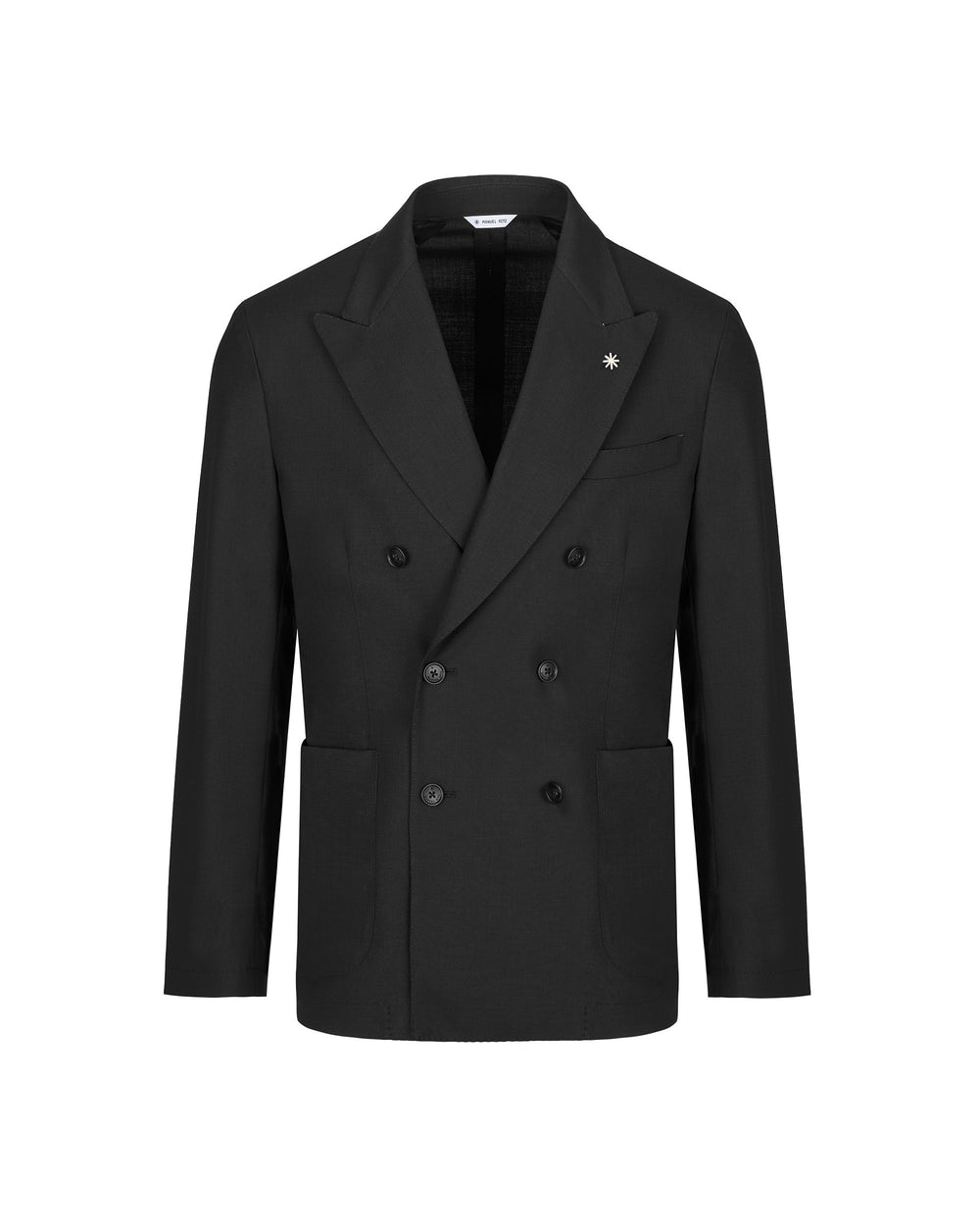black nuvola stretch cool wool double breasted blazer