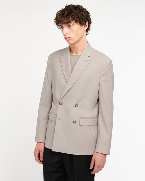 beige nuvola stretch cool wool double breasted blazer