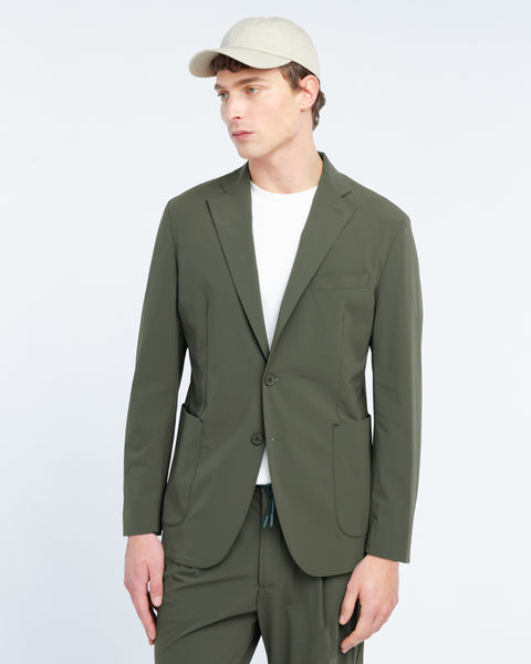 green technical stretch blazer