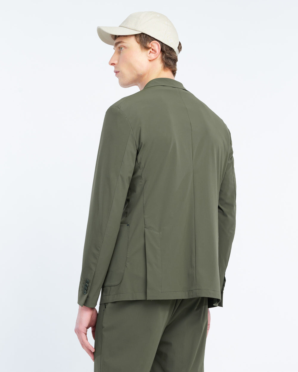 green technical stretch blazer