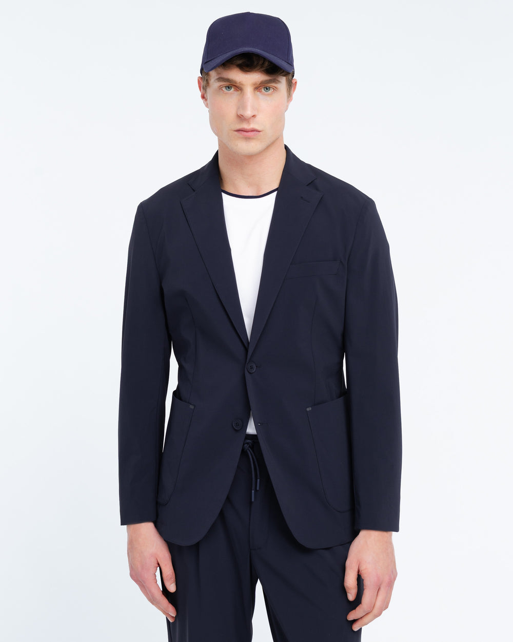 blue technical stretch blazer