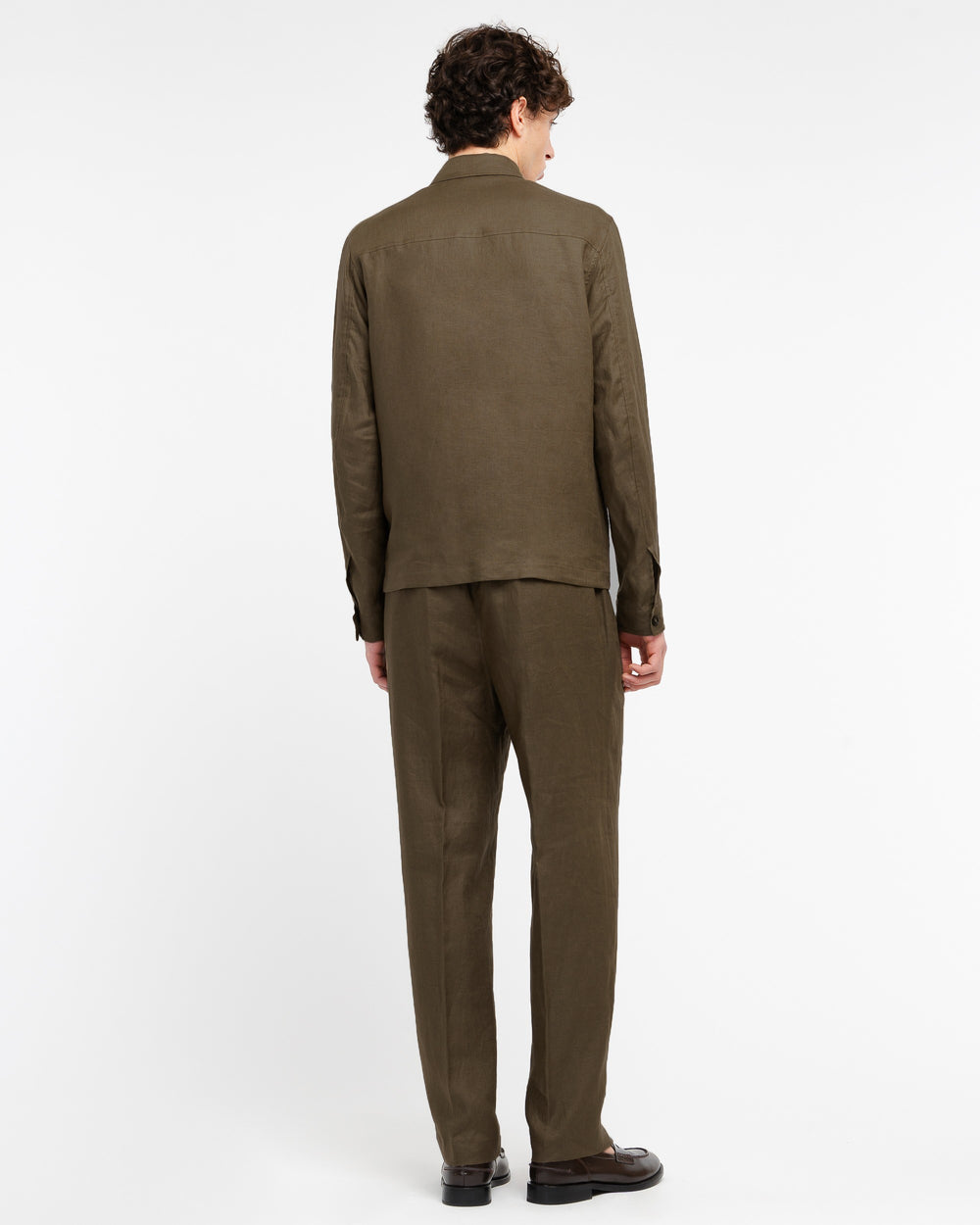 brown linen overshirt