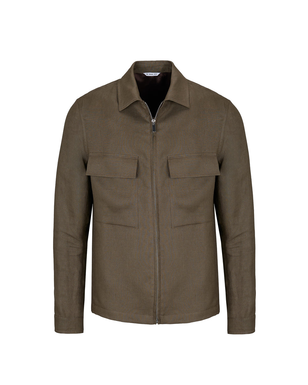 brown linen overshirt