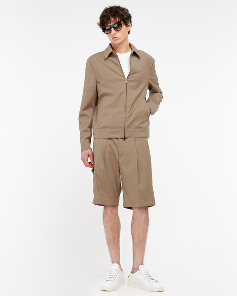 beige cool stretch wool jacket