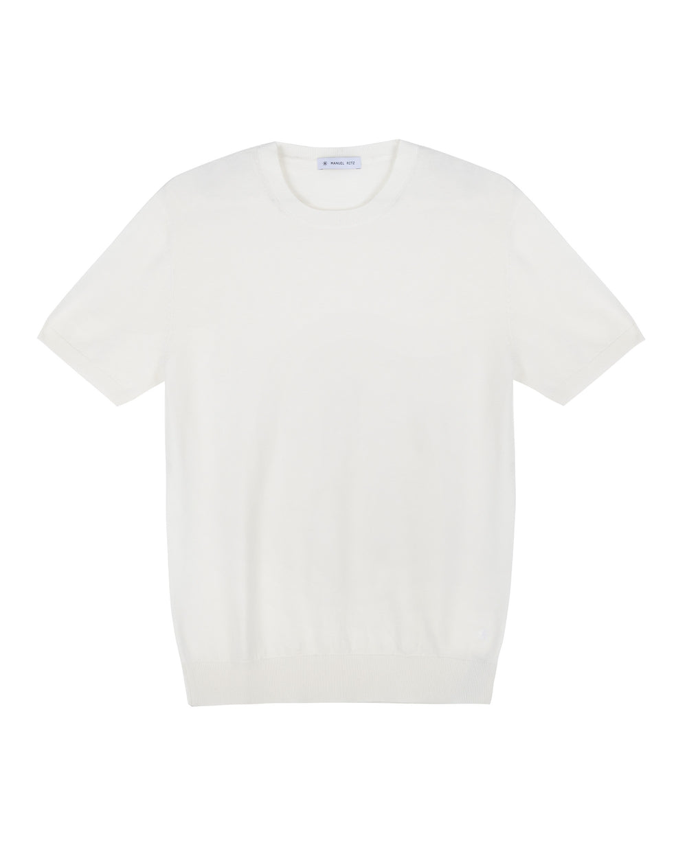 white cotton knit t-shirt