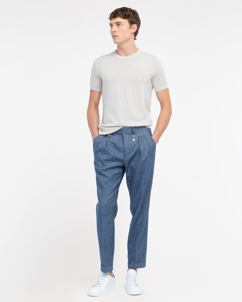 beige cotton knit t-shirt