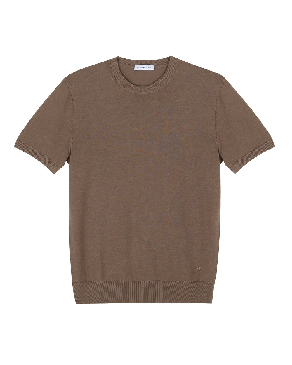 brown cotton knit t-shirt