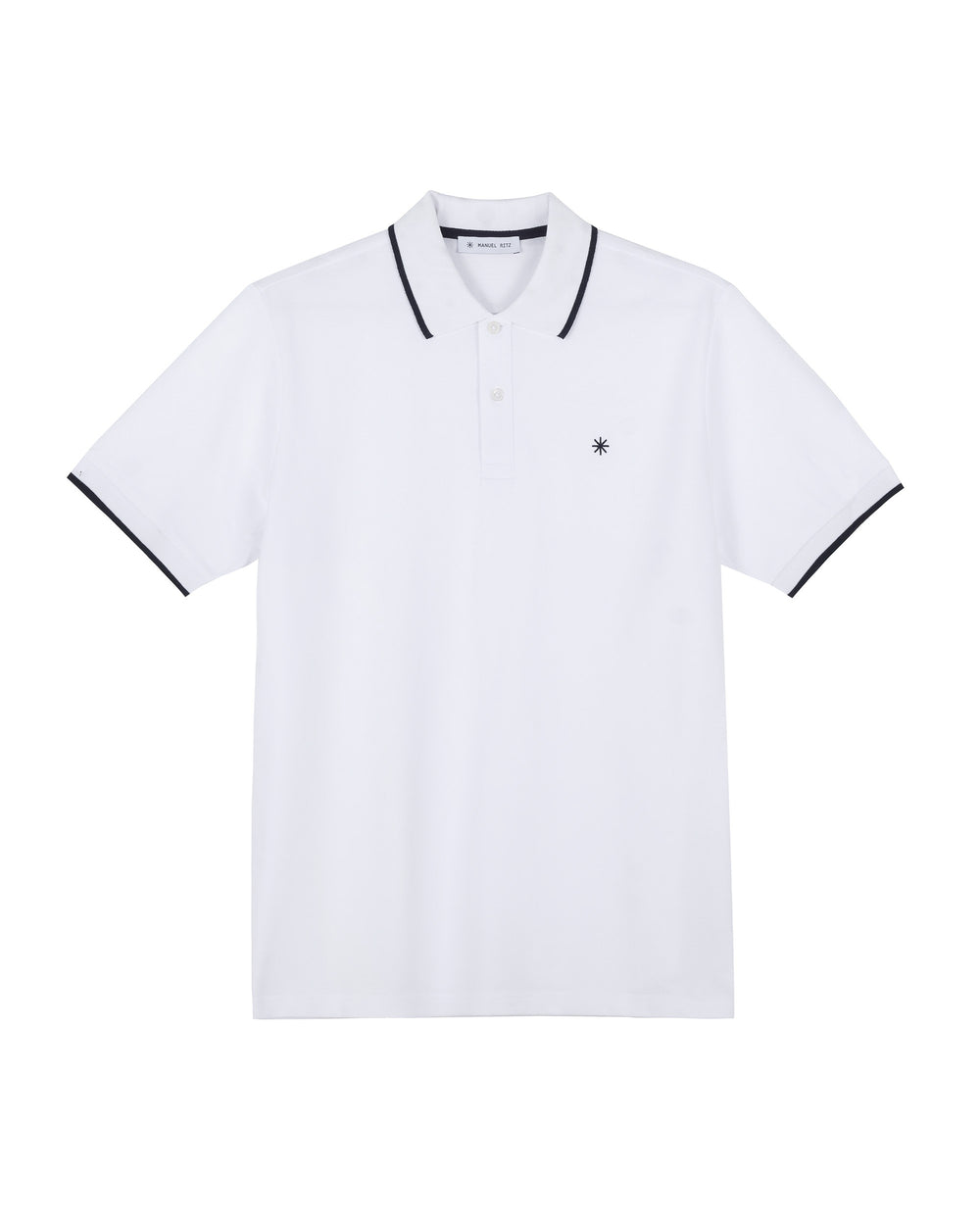 white contrasting piquet polo shirt