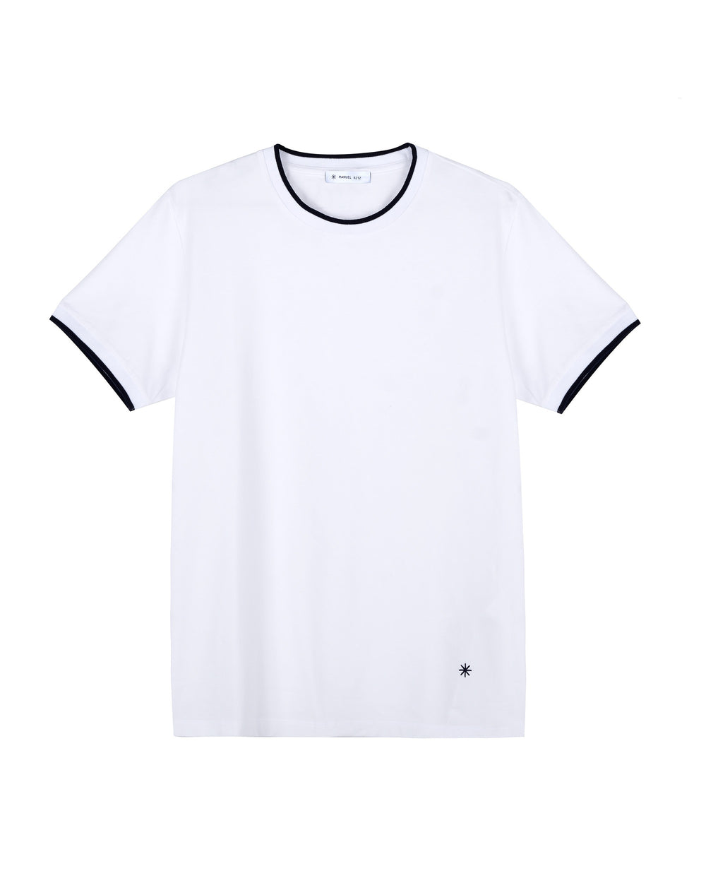 white contrast stretch cotton jersey t-shirt