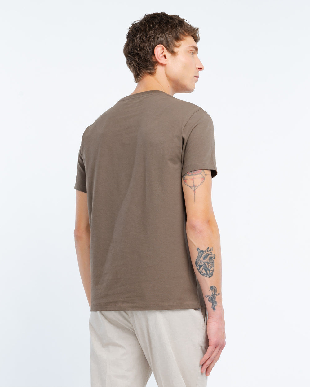 brown stretch cotton jersey t-shirt