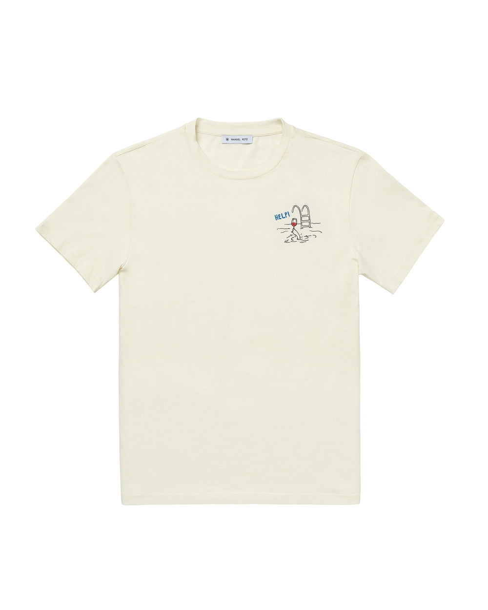 white cotton jersey ``help`` t-shirt