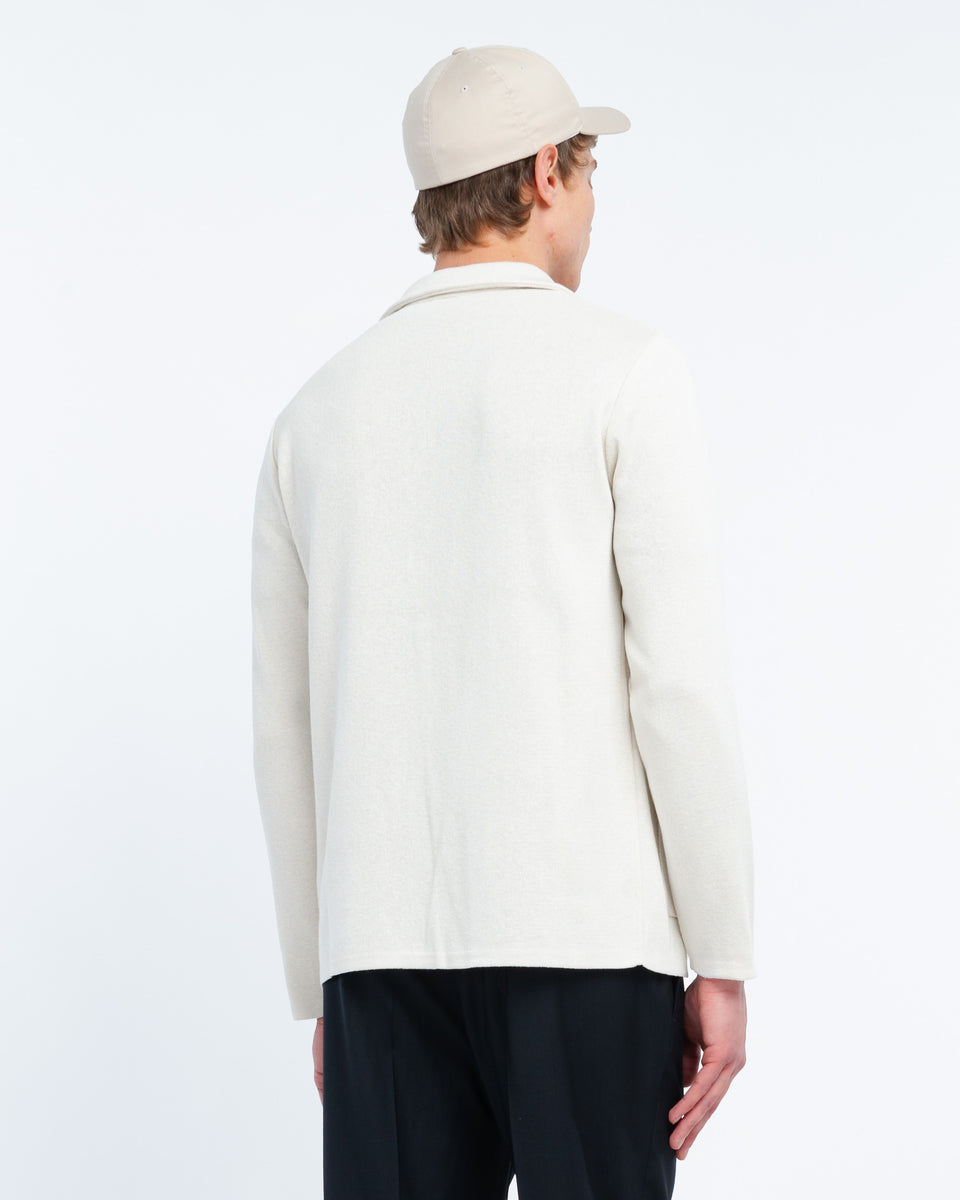 white satin cotton blend knitted blazer - Manuel Ritz Official