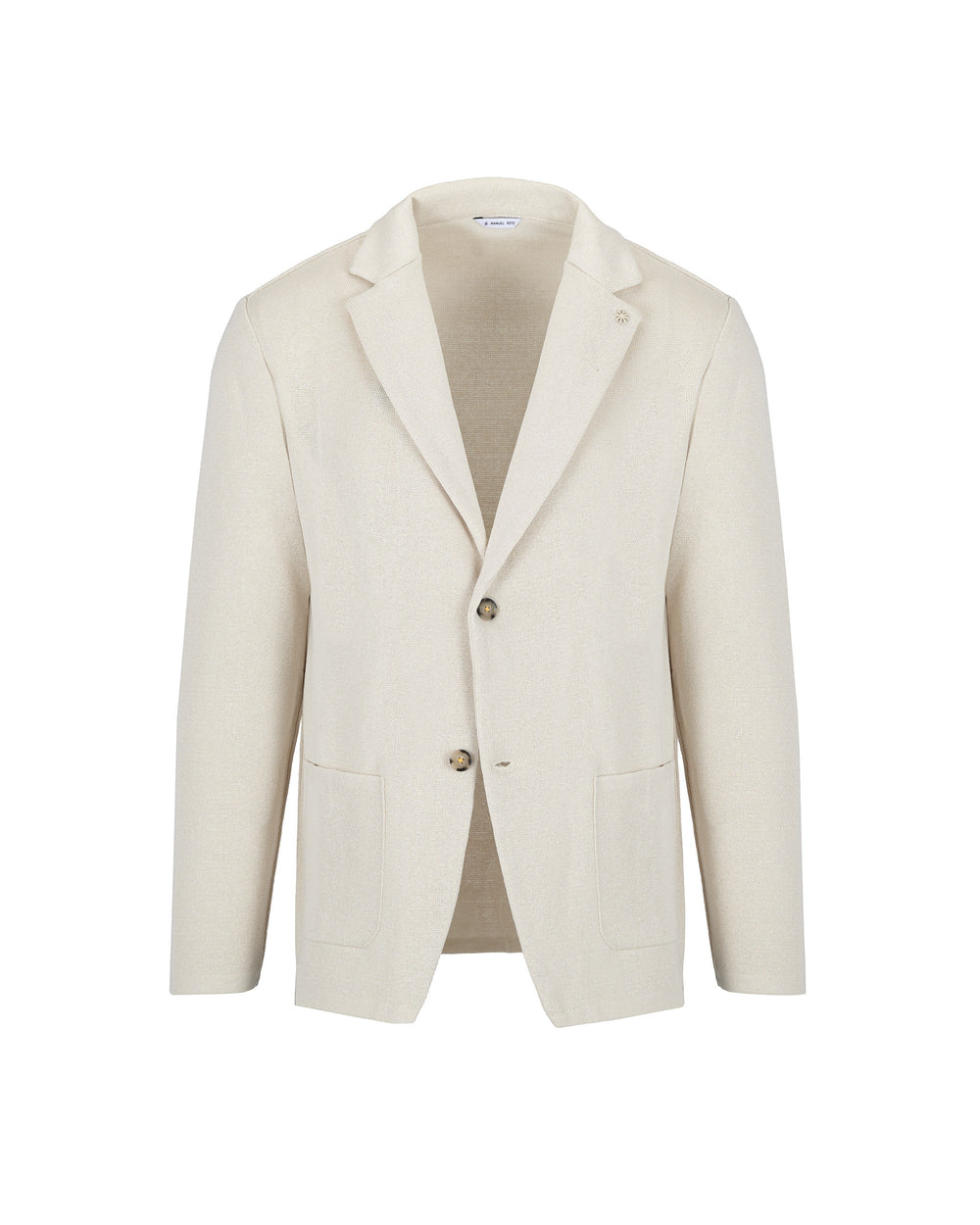 white satin cotton blend knitted blazer