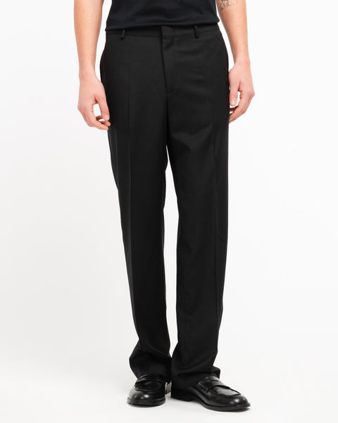 black relaxed fit cool stretch wool chinos