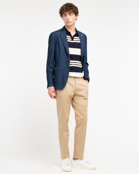 beige stretch cotton satin skinny trousers