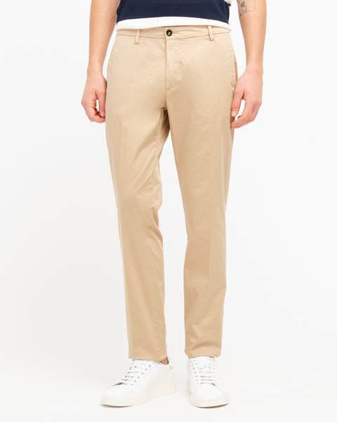 beige stretch cotton satin skinny trousers