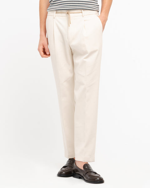 beige milan stitch jersey jogging trousers