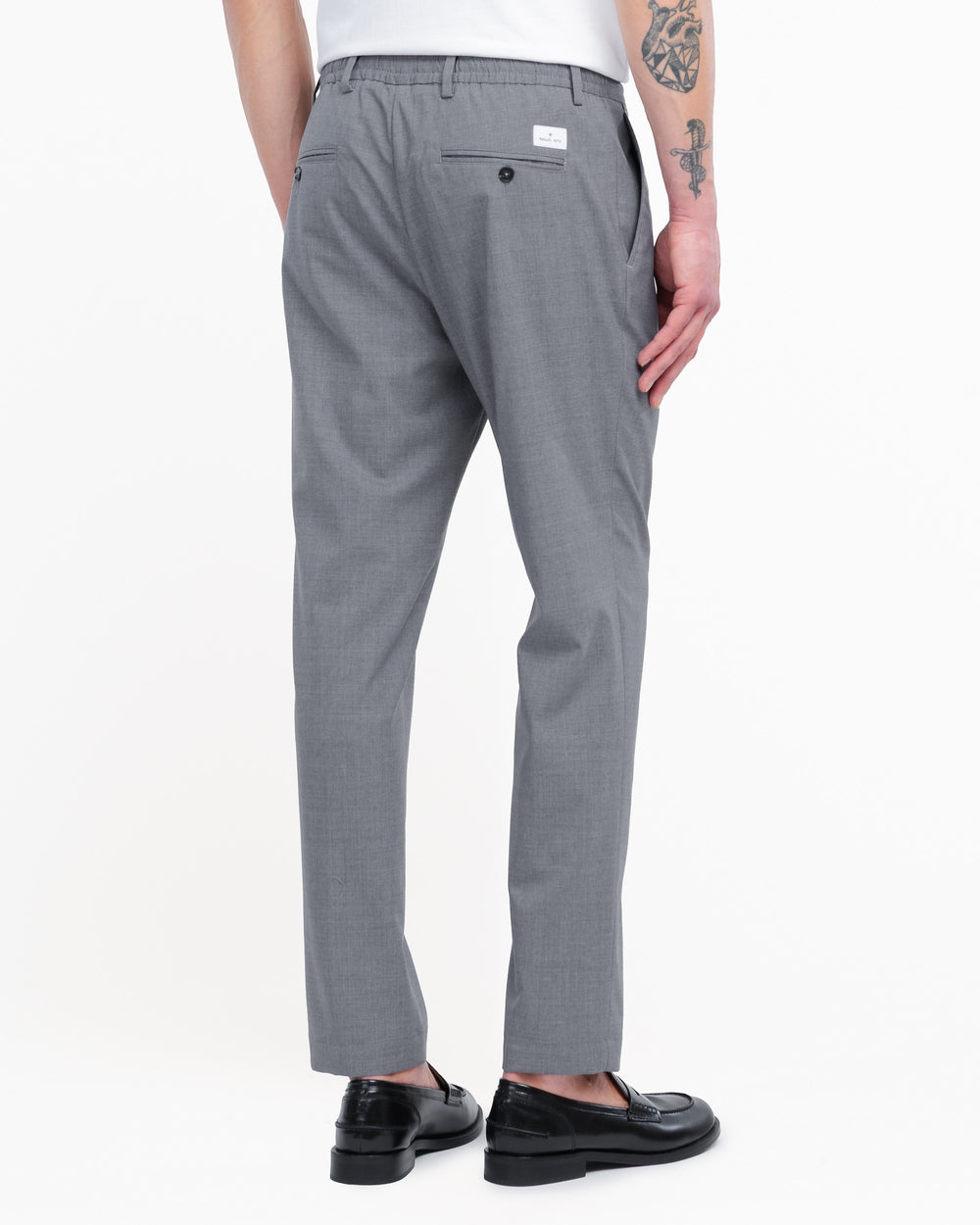 gray cool stretch wool jogging trousers