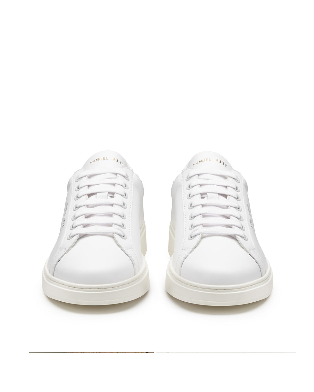 white leather sneakers