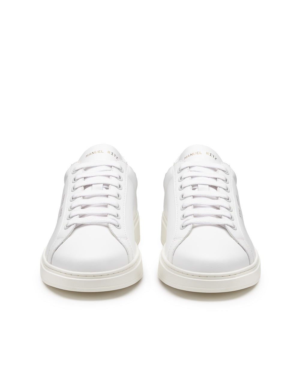 white leather sneakers