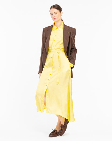 yellow shaded viscose shirt dress