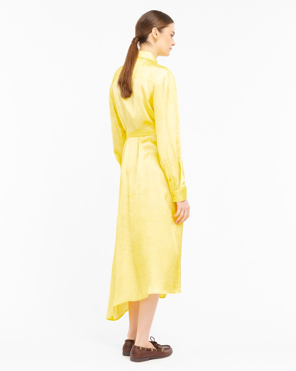 yellow shaded viscose shirt dress